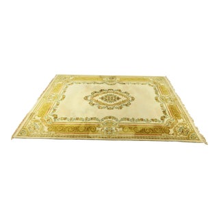 Chindia 100% Wool Approx. 10 X 14 Gold Sculptured Rug For Sale