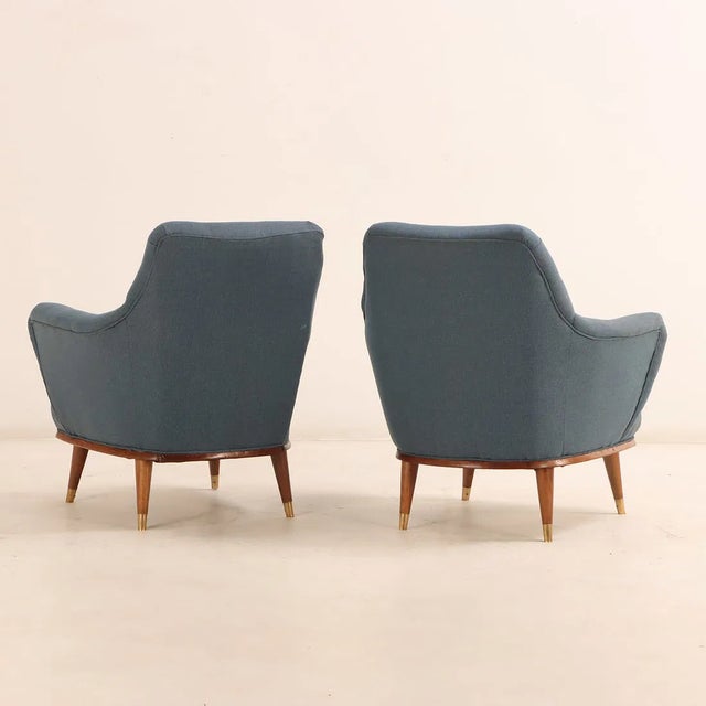 Pair of Mid-Century Modern Lounge Chairs in the Style of Englender & Bonta, C. 1950s For Sale - Image 4 of 4