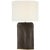 Transitional Kelly Wearstler by Visual Comfort Signature Amantani Extra Large Sculpted Form Table Lamp in Stained Black Metallic with Linen Shade For Sale - Image 3 of 3