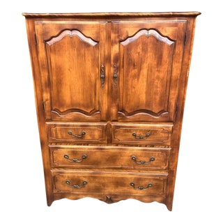 Late 20th Century Vintage Ethan Allen Fruitwood Armoire For Sale