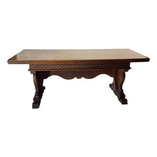 Walnut Dining Table with Drawers For Sale