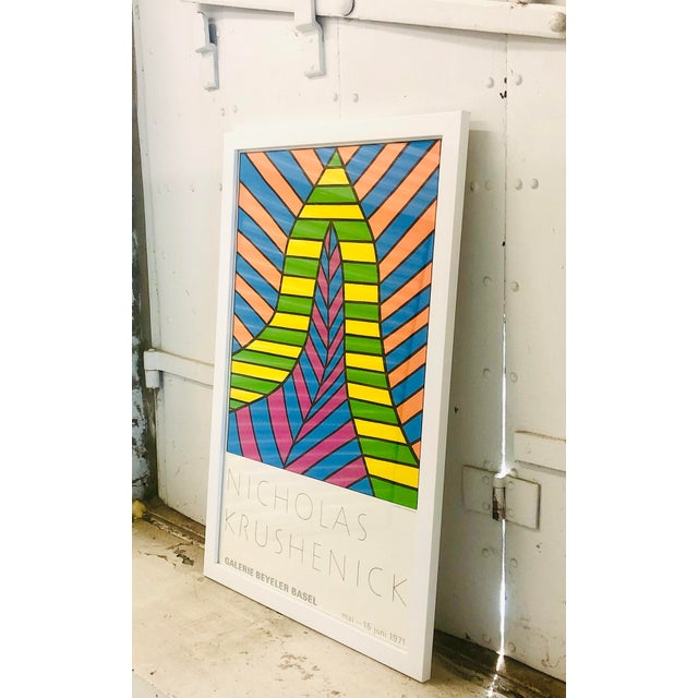 Pop Art 1971 Nicholas Krushenick Galerie Beyeler Basel Lithograph Exhibition Poster, Framed For Sale - Image 3 of 8