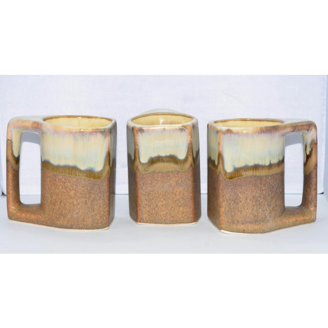 Mid-Century Rodolfo Padilla Drip Glaze Pottery Coffee Mugs 3pc Coffee Mug Set Beautiful stoneware with drip glaze made in...