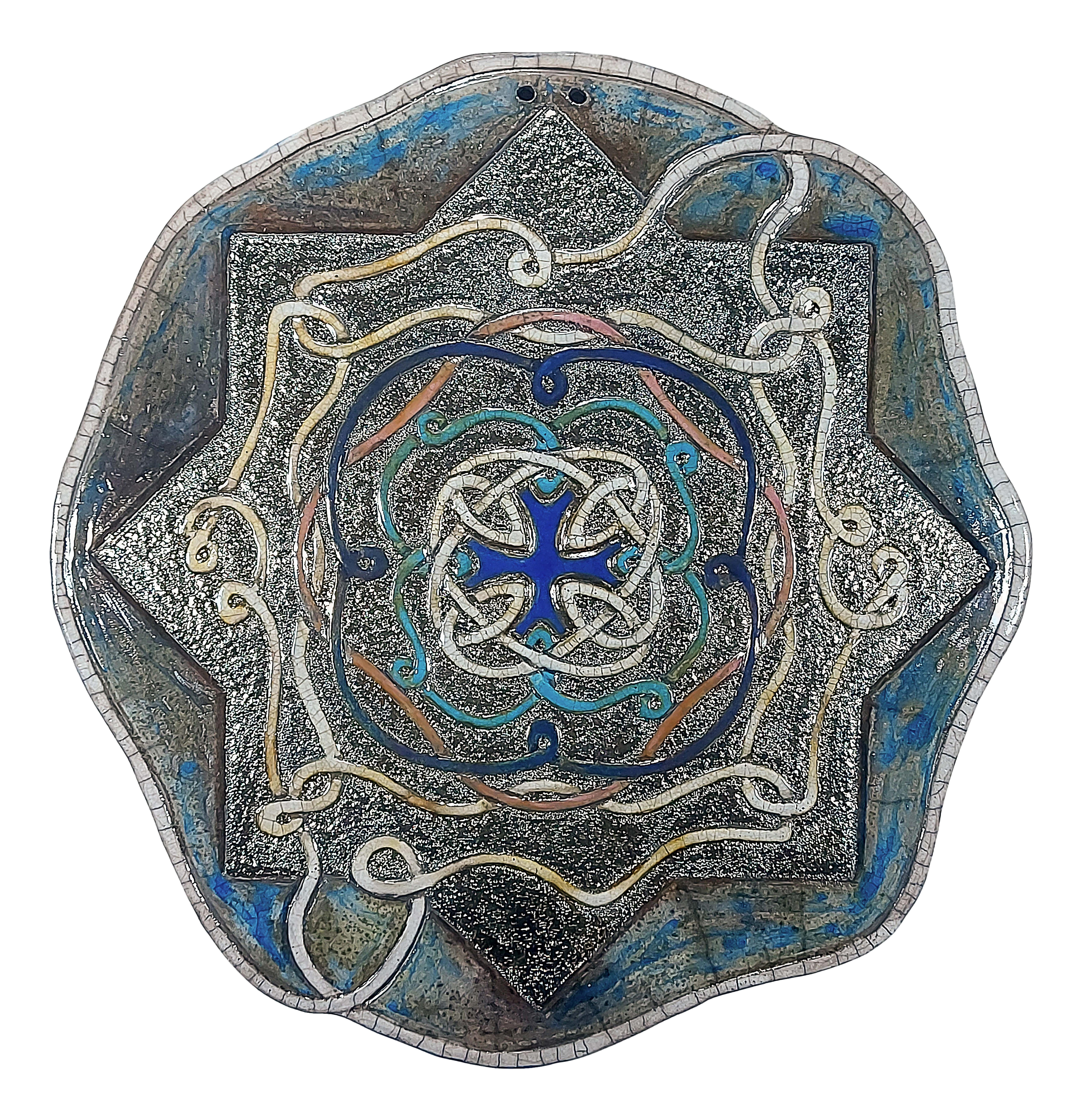 Raku Ceramic Wall Plate Oltre Lintreccio by Stefania Zoppellaro, Italy, 2021 For Sale