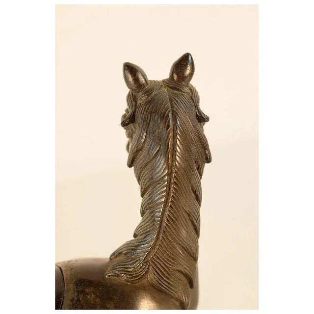 Chinoiserie Antique 19th Century Chinese Bronze Censer or Incense Burner in the Form of a Prancing Horse For Sale - Image 3 of 8