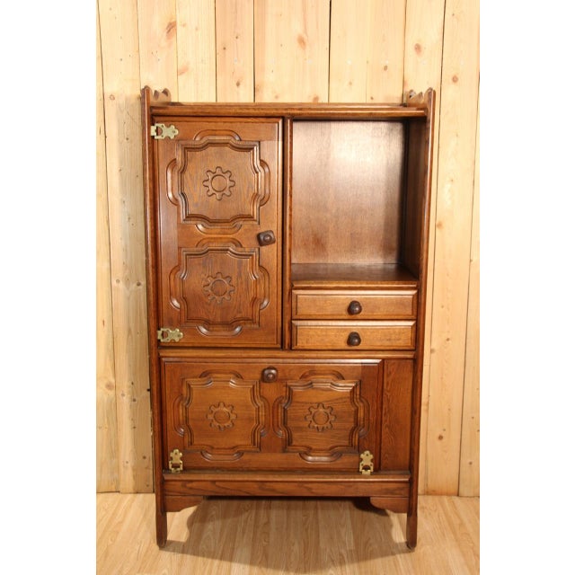 By Guillerme and Chambron for "Your Home". "Lorrain" Series. Brass hinges. One vertical door. One horizontal door with...