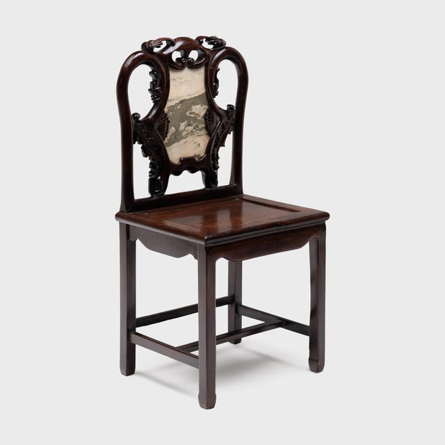 Shanghai Deco Marble Back Chair, C. 1930 For Sale In Chicago - Image 6 of 8