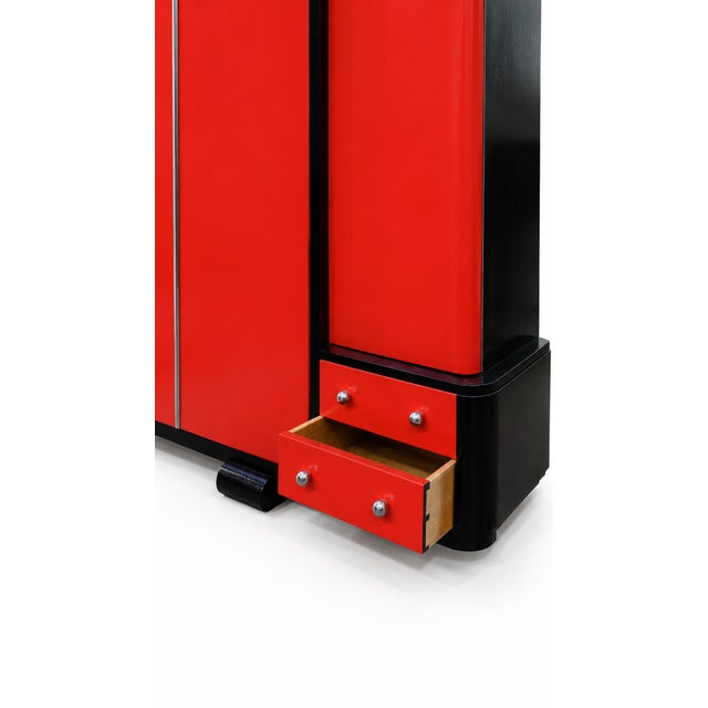 Modernist Red Oak Wardrobe, 1920s For Sale - Image 4 of 9