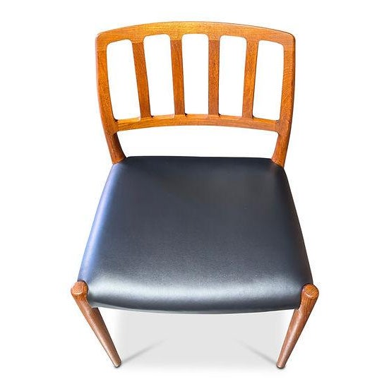 Brown 1950s Set of 4 Teak Chairs Attributed to N.O. Møller Model 83 - 102554b For Sale - Image 8 of 8