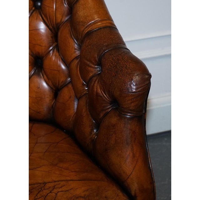 Vintage English Chesterfield Chairs in Hand Dyed Leather, Set of 4 For Sale - Image 12 of 18