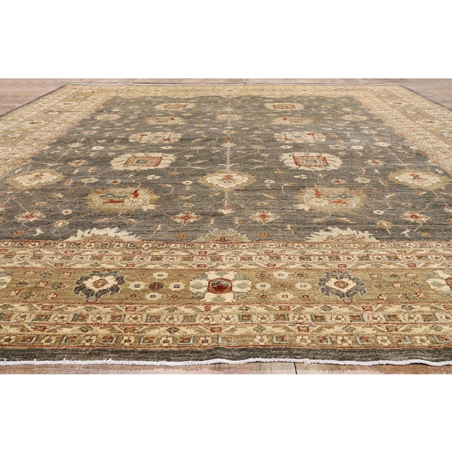 Vintage Pakistani Oushak Rug, 11'10 X 14'11 For Sale - Image 9 of 10