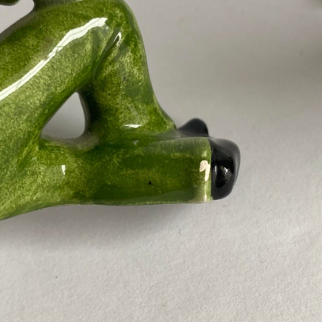 Ceramic Vintage Norcrest Elves Pixie Elf Figurine Flower Hat Retro Spring Holiday a Pair For Sale - Image 7 of 12