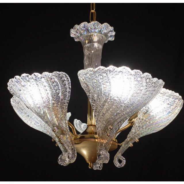 1980s Murano Chandelier Iridescent Leaves For Sale - Image 10 of 12
