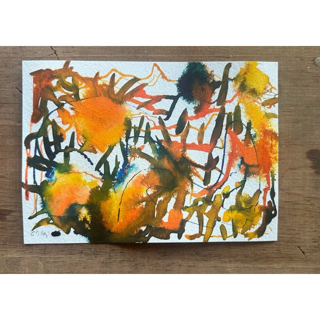 This dynamic piece bursts with the warmth of fall with fiery oranges, earthy browns, and golden yellows dancing across the...