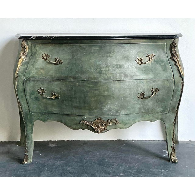 Vintage Regency Gilt Tipped Bombe Chest For Sale - Image 10 of 12