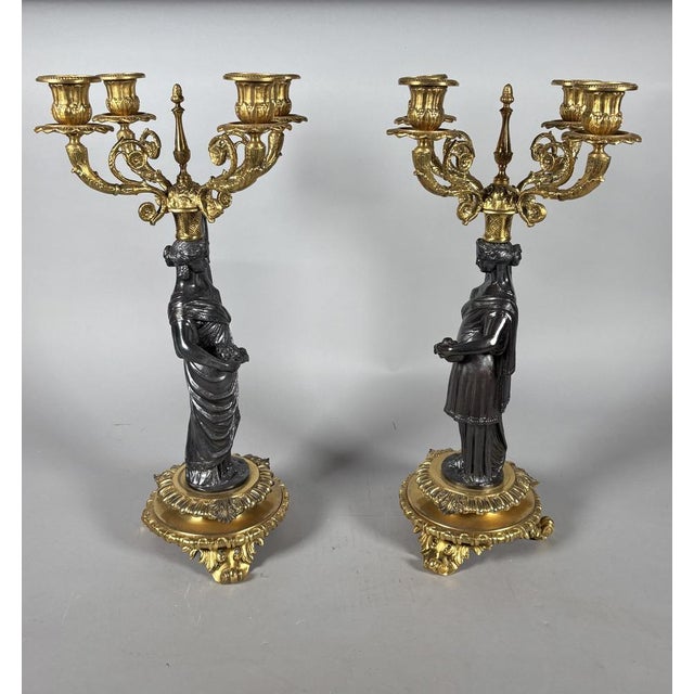 Rococo Antique Napoleon III Candleholders, 1850, Set of 2 For Sale - Image 3 of 7