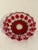 1960s Vintage French Ruby Red & Clear Art Glass Ashtray With Dark Green Accent Detailing For Sale - Image 5 of 9
