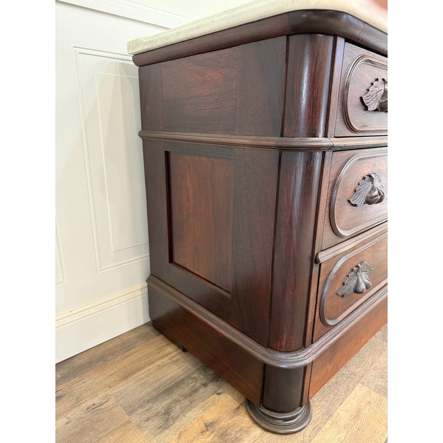 Antique Mid-19th Century Walnut Marble-Top Chest For Sale - Image 12 of 17