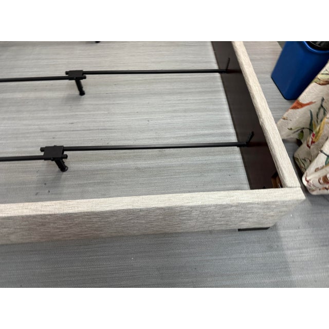 Light Gray Eastern King Hickory Chair Company Kim Upholstered Bed Frame For Sale - Image 8 of 12