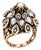 19th-Century Gold, Silver, Mother-of-Pearl and Seed Pearl Dome Ring, Size 5.25 For Sale