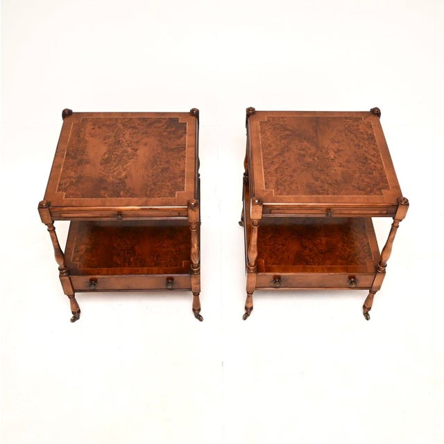 1950s Vintage Georgian Yew Wood Side Tables, 1950, Set of 2 For Sale - Image 5 of 11
