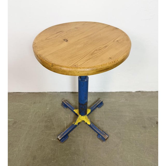 Mid-Century Modern Vintage Industrial Workshop Stool, 1960s For Sale - Image 3 of 14