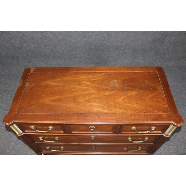 Wood Fantastic Baker Furniture Company Directore Jansen Style Mahogany Brass Commode For Sale - Image 7 of 7