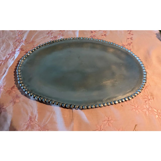 Modern Early 21st Century Lenox Organics Collection Oval Beaded "Bread Tray" For Sale - Image 3 of 6