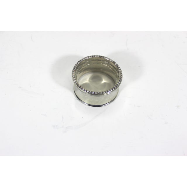 1960s Silver Plated Beaded Edge Napkin Holder Rings Polished - Set of 12 For Sale - Image 6 of 10