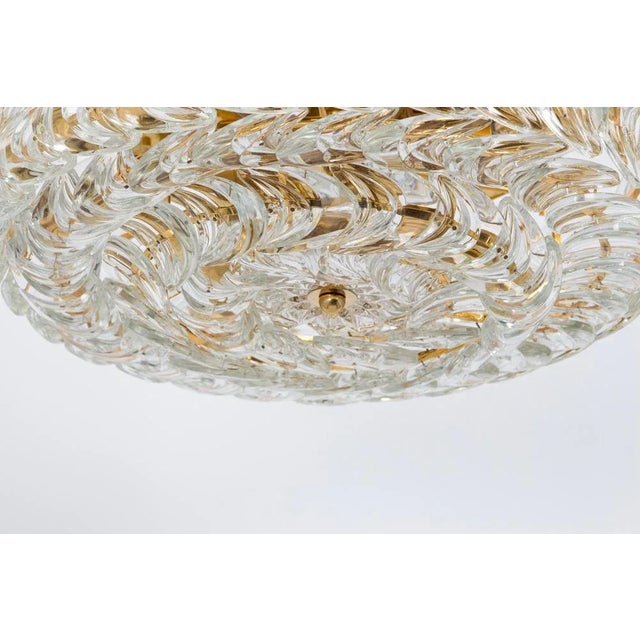 1970s Gilt Brass and Crystal Flush Mount from Palwa, Germany, 1970s For Sale - Image 5 of 11