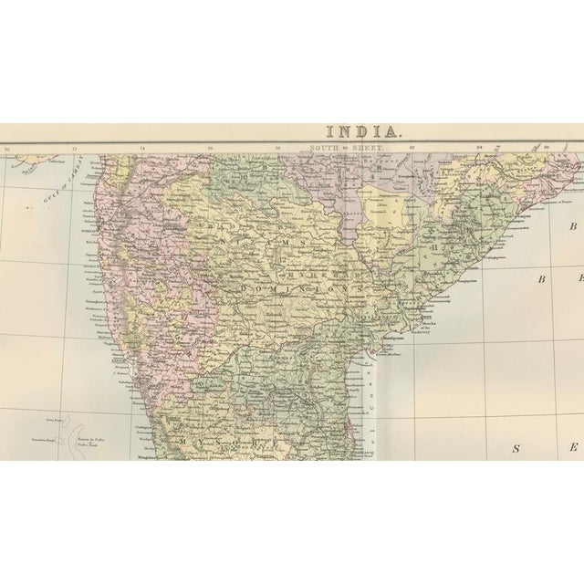 Antique Maps of India by Bartholomew for Black's General Atlas, 1884, Set of 2 For Sale - Image 10 of 12