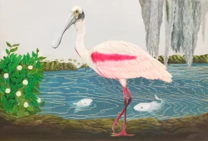 Spoonbill by Natalie Erwin, Original Painting (72x48)