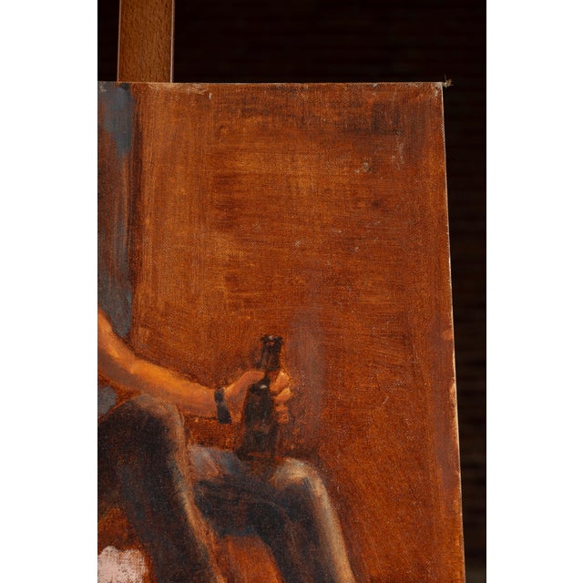 Late 20th Century Late 20th Century Male Figurative Study | Contemporary Mog Young Park Oil Painting For Sale - Image 5 of 6