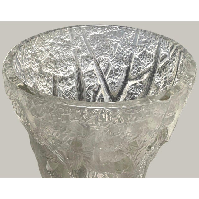 Josef Inwald Barolac Dans La Forêt 1930s Art Deco Forest Glass Vase 10" For Sale - Image 9 of 10