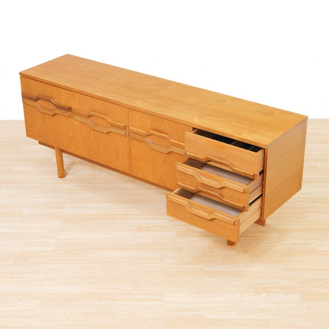 Mid-Century Modern Mid Century Teak Credenza by Uniflex Furniture For Sale - Image 3 of 10