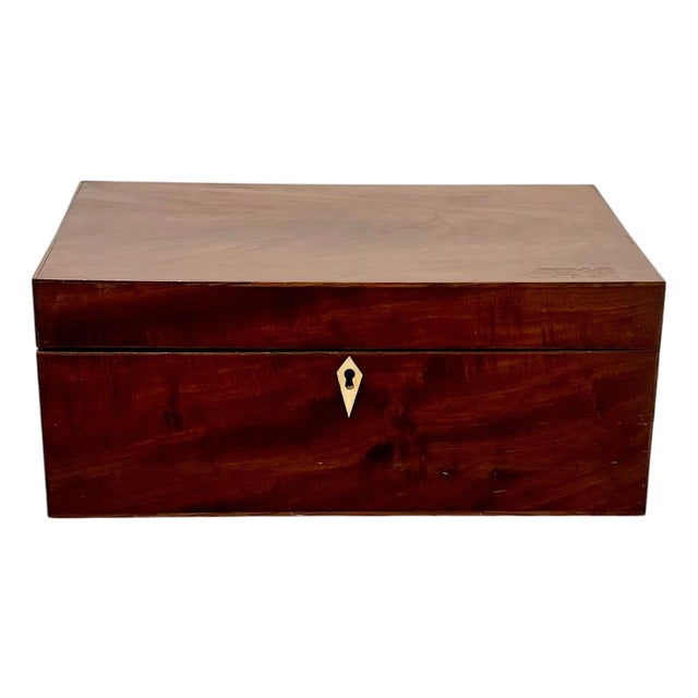 Early 19th Century English Regency Mahogany Work Box With Fitted Interior For Sale