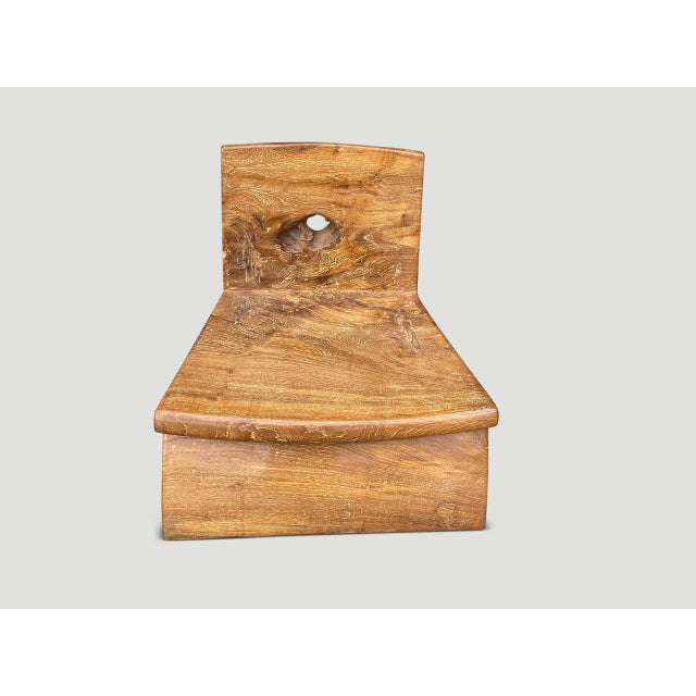 Contemporary Andrianna Shamaris Sculptural Teak Wood Spa Chair For Sale - Image 3 of 6