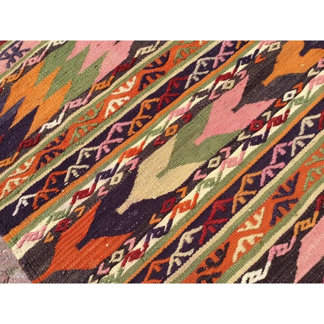 Pink Small Bohemian Kilim Rug, 49.5" X 34" For Sale - Image 8 of 11