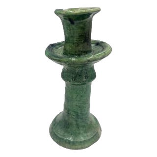 Moroccan Tamegroute Glazed Candlestick Holder For Sale