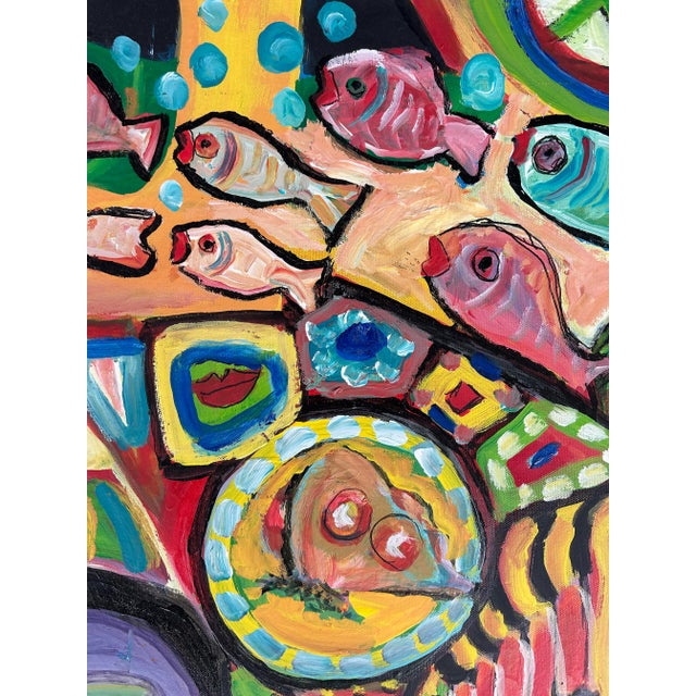 Abstract Vintage Abstract Painting, Cuban American Artist Gloria Allison, Signed For Sale - Image 3 of 7