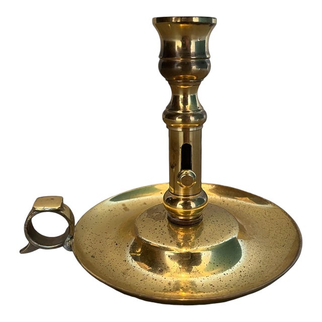 Antique English Brass Chamberstick For Sale