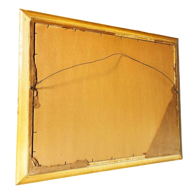 MCM Pink Flamingo Lithograph Print Signed Arthur in Mirror Frame by Turner For Sale - Image 9 of 9