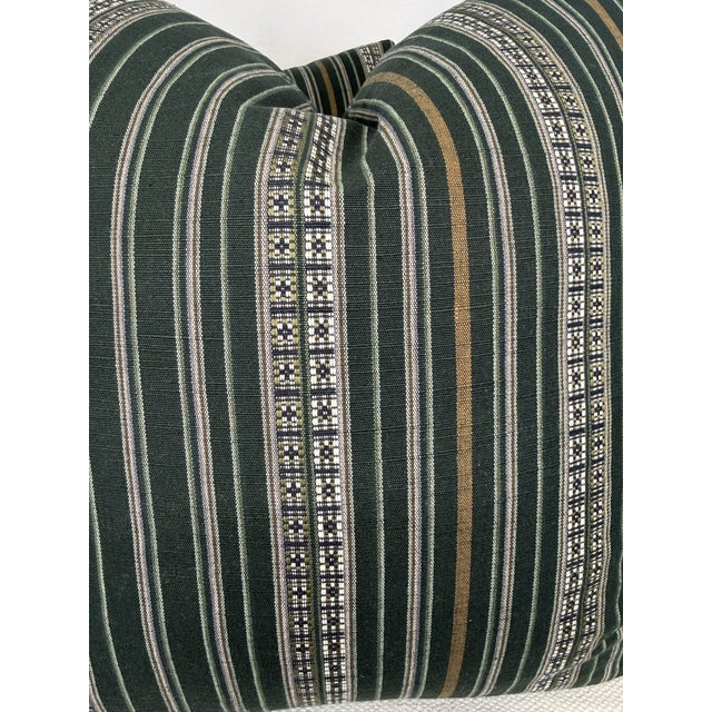 Custom pair of 22" pillows covered in Zak + Fox "Mori" in color 01 stripe fabric. These pillows have tapered corners to...