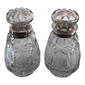 1950s Perfum Bottle and Cotton Balls Holder