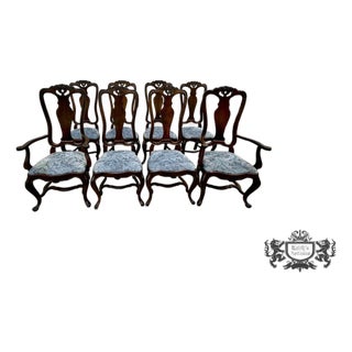 Vtg. Set of Eight Carved Italian Provincail Dining Chairs in a Walnut Finish For Sale