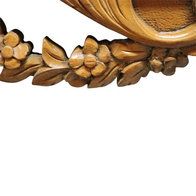 Floral & Scallop Carved Walnut & Burl Cabriole Legged Low Table C1930 For Sale - Image 10 of 11