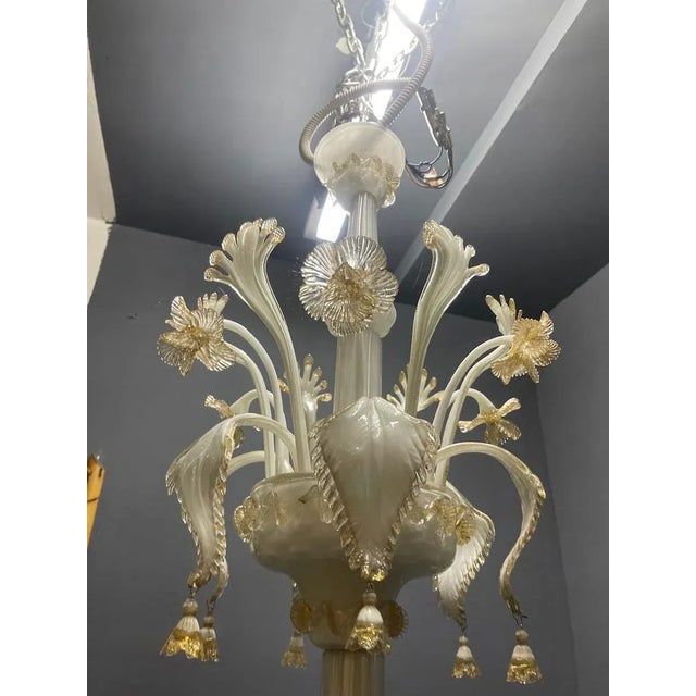 Large Venetian Murano Glass Chandelier by Paolo Venini for Maestri di Murano, 1950s For Sale - Image 15 of 17