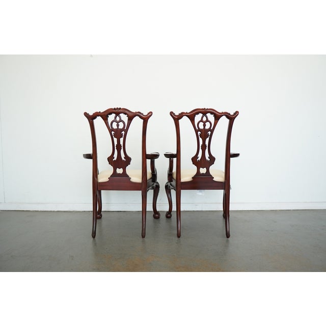 1980s Vintage Maitland Smith Chippendale Armchairs (Set of 4) For Sale - Image 5 of 16