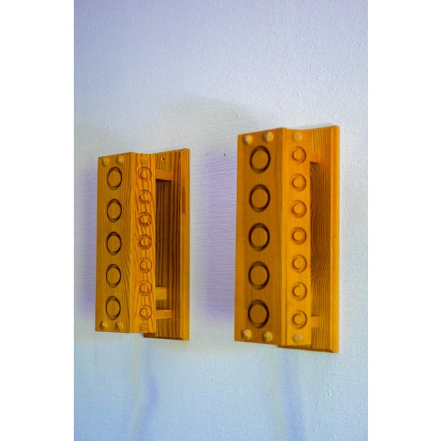 Mid-Century Modern Mid-Century Modern Pine Wall Sconces from Vemdalia, Sweden, 1975, Set of 2 For Sale - Image 3 of 14
