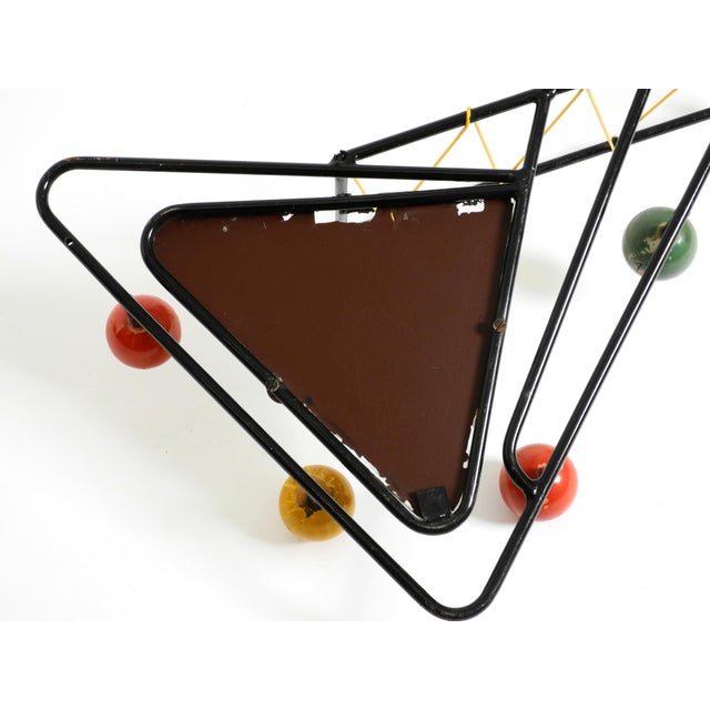 Mid-Century Modern French Metal Wall-Mounted Coat Rack with Shelf and Mirror, 1950s For Sale - Image 18 of 18